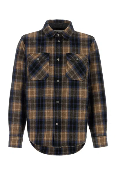 WOOLRICH WOOLRICH EMBROIDERED FLANNEL ALASKAN MELTON SHIRT