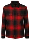 Woolrich Embroidered Wool Blend Alaskan Jacket In Red Check