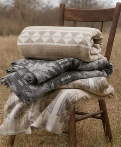 Woolrich Alberta Cotton Blend Breathable Blanket In Gray Aztec