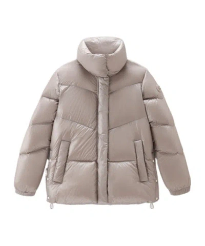 Woolrich Aliquippa Chevron-quilting Puffer Jacket In Nude