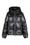 Woolrich Nylon Down Jacket In Nero