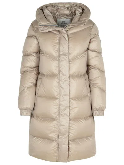 WOOLRICH WOOLRICH 'ALIQUIPPA' LONG DOVE GREY POLYAMIDE DOWN JACKET