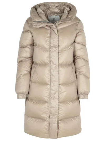 Woolrich 'aliquippa' Long Dove Grey Polyamide Down Jacket