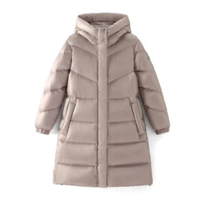 Woolrich Aliquippa Long Puffer Jacket In Melton Blue