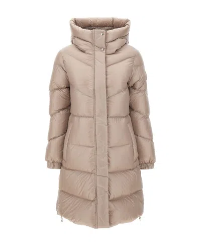 Woolrich Aliquippa Mid-length Puffer Jacket In Nude
