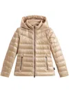 Woolrich Long-sleeved Down Jacket In Neutrals
