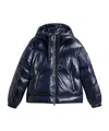 Woolrich Short Puffer Jacket With Hood And Drawstrings In Black