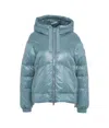 Woolrich Aliquippa Glossy Nylon Down Jacket In Blue
