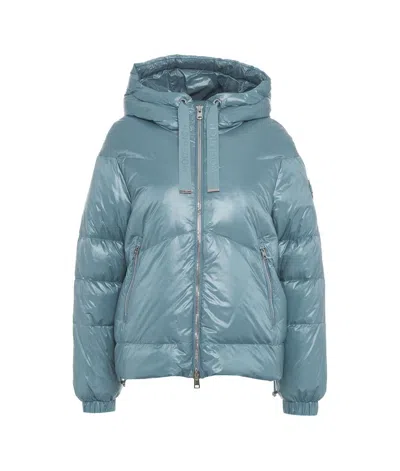 Woolrich Aliquippa Glossy Nylon Down Jacket In Blue
