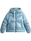Woolrich Aliquippa Short Puffer Jacket In Blue