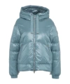 Woolrich Aliquippa Glossy Nylon Down Jacket In Blue
