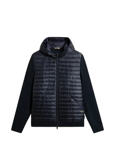 Woolrich Allen Hybrid Hooded Jacket In Blue