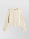Woolrich Alpaca And Wool Blend Crew Neck Sweater In Neutral