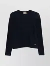 Woolrich Alpaca Blend Crew Neck Long Sleeve Sweater In Black
