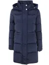 Woolrich Womens Navy Blue Quilted Down Jacket With Hood In Blue