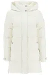 Woolrich Alsea Feather-down Hooded Parka Jacket For Women In Tan In Milky Cream