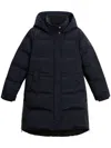 Woolrich Womens Navy Blue Quilted Down Jacket With Hood In Blue