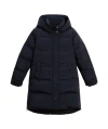 Woolrich Womens Navy Blue Quilted Down Jacket With Hood In Black