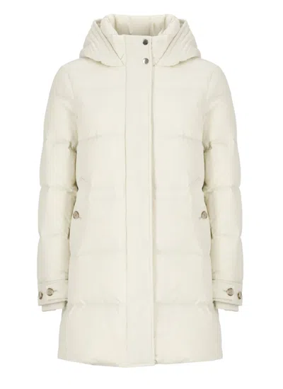 Woolrich Alsea Puffer Parka Jacket In Crema