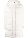 Woolrich Alsea Feather-down Hooded Parka Jacket For Women In Tan In White