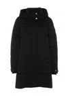 Woolrich Hooded Down Jacket In Nero