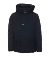 Woolrich Long-sleeved Button Coat In Blue