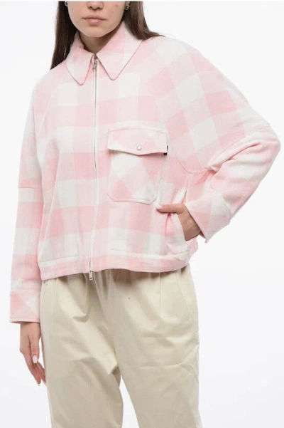 Woolrich Archive Buffalo Checked Timber Summer Overshirt With Frontal In Pink