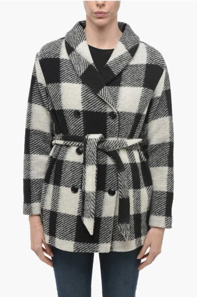 Woolrich Archive Double-breasted Plaid Check Coat In Multi