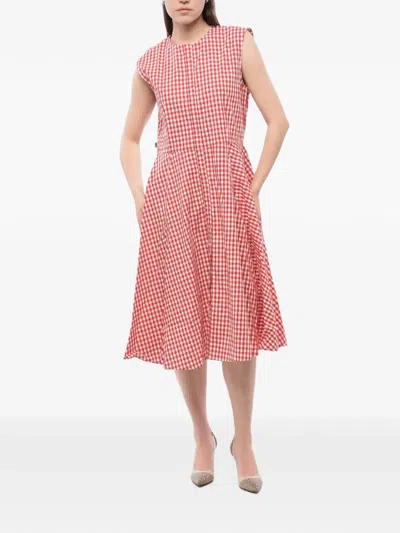 Woolrich Archive Gingham-pattern Sleeveless Midi Dress In Multi