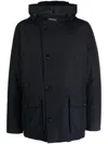 Woolrich Arctic Hooded Down Jacket With Front Pockets In Black