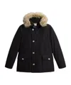 Woolrich Arctic Anorak In Ramar Cloth With Detachable Fur In Black