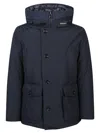 Woolrich Lined Lightweight Cotton Blend Utility Jacket In Blue