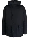 Woolrich Padded Anorak With High Collar And Flap Pockets In Black