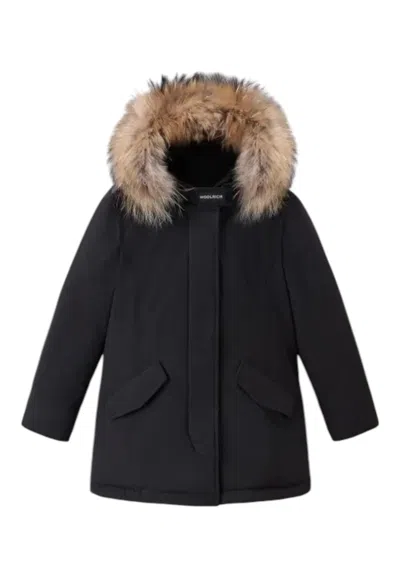 Woolrich Kids' Arctic Baby Parka With Removable Fur Bambina  In Black
