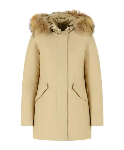 Woolrich 'arctic' Beige Cotton Blend Parka In Neutral