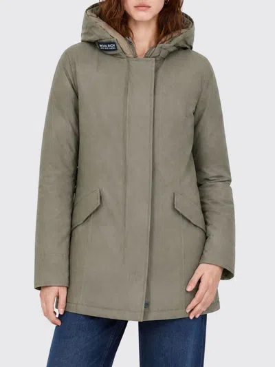 Woolrich Arctic Cotton And Nylon Parka With Padded Hood In Green