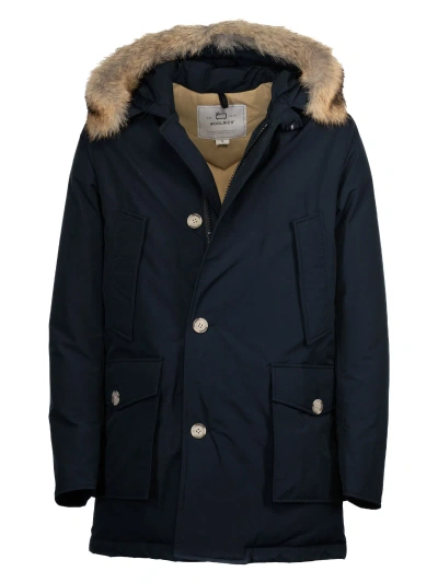 Woolrich Arctic Detachable Fur Parka In Blu