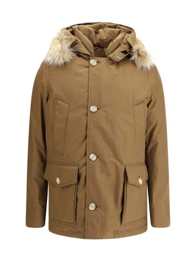 Woolrich Arctic Detachable Fur Parka In Brown
