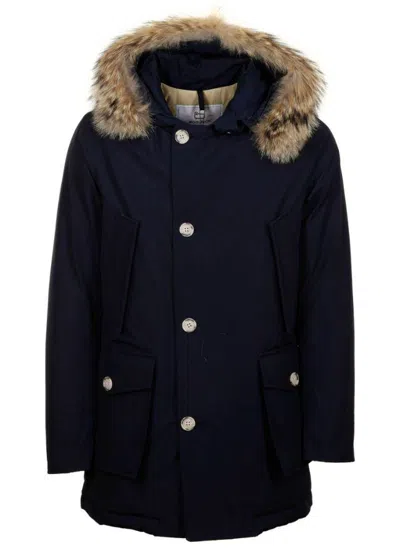 Woolrich Arctic Detachable Fur Parka In Blue