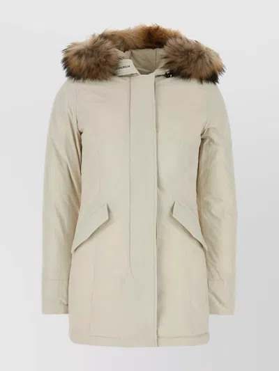 WOOLRICH ARCTIC DOWN JACKET WITH FUR TRIM HOOD