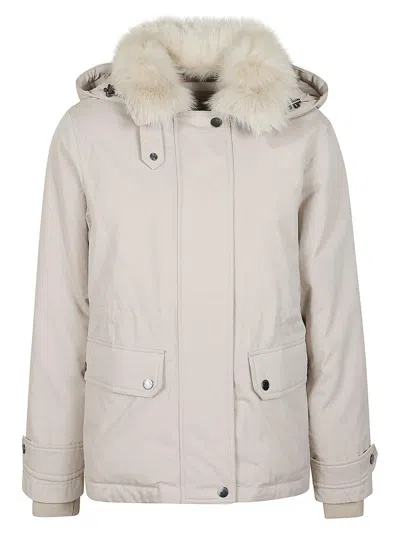 Woolrich Arctic Elasticated Waist Parka In Beige