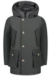 Woolrich Arctic Hooded Down Coat In Grey Shadow