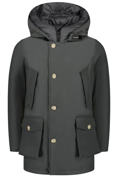Woolrich Arctic Hooded Down Coat In Gray