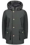 Woolrich Arctic Hooded Down Coat In Grey Shadow