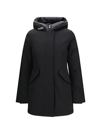 Woolrich Arctic Hooded Jacket In Blue