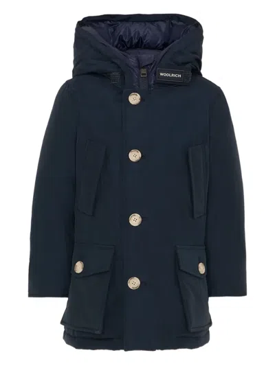 Woolrich Kids' Arctic Hooded Padded Coat In Blue