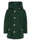 Woolrich Arctic Hooded Padded Coat In Green