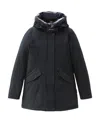 Woolrich Artic Parka Jacket Woman Puffer Midnight Blue Size L Cotton In Black