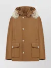 Woolrich Arctic Anorak In Ramar Cloth With Removable Fur In Brown