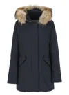 Woolrich Arctic Parka In Ramar Cloth With Removable Fur In Blue